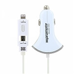 Promate Booster-Duo авто USB зарядка Lightning и Micro-USB