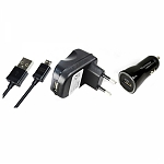Promate chargMate-EU1 Набор зарядок 3-в-1 (евровилка, прикуриватель и Micro-USB)
